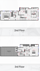 2nd and 3rd floor layout - 2002 Parrish St - Apt 2